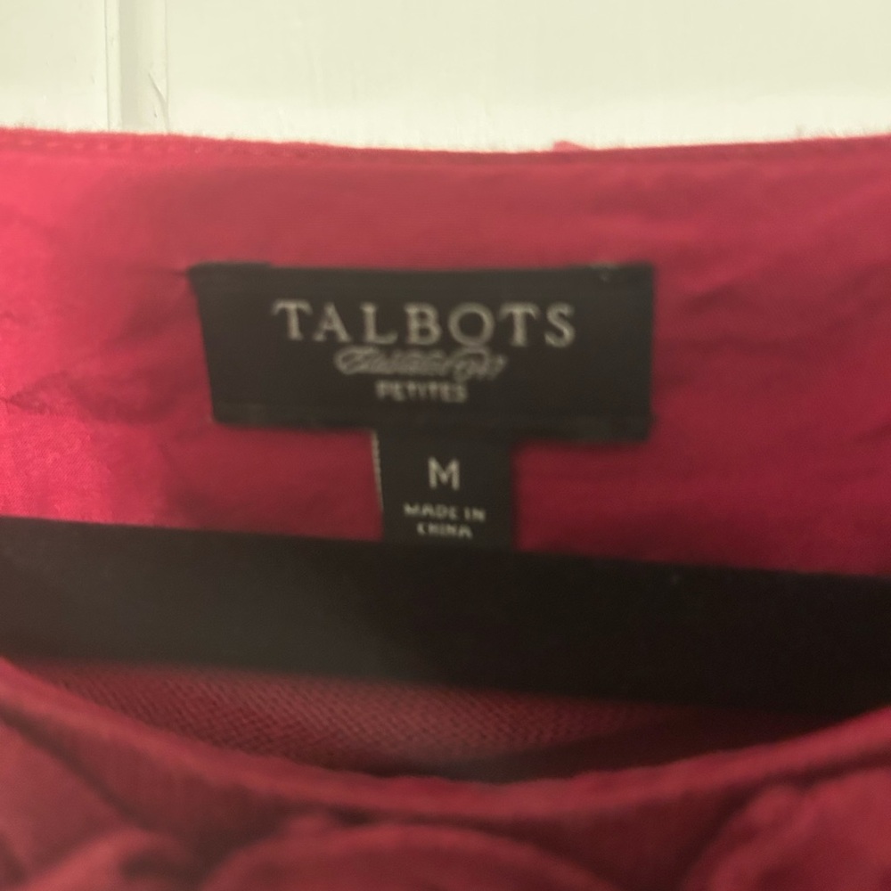Talbots Red Ruffled Neck Sweater - Picture 3 of 3